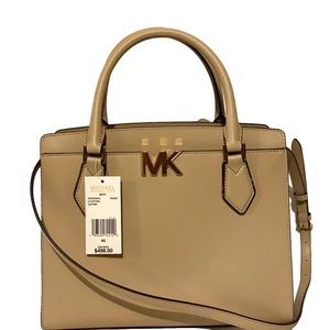 💐 MICHAEL KORS 💐 MOTT BISQUE LARGE LEATHER SATCHEL